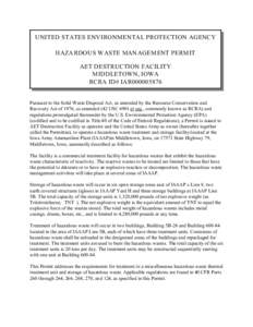 Hazardous waste / Waste / 94th United States Congress / First Amendment to the United States Constitution / Resource Conservation and Recovery Act / Title 40 of the Code of Federal Regulations / Superfund / United States Environmental Protection Agency / Environment / Pollution