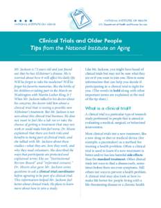 Clinical Trials and Older People: Tips from the National Institute on Aging