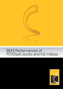 2013 Performances of POMSoX stocks and KSi Indices 1. The Performances of POMSoX stocks and Kina Securities Share Indices in 2013 Data: Kina Securities Indices and POMSoX Trading[removed]vs. 2012)