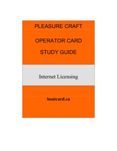 PLEASURE CRAFT OPERATOR CARD STUDY GUIDE Internet Licensing