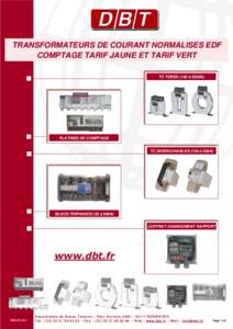 TRANSFORMATEURS DE COURANT NORMALISES EDF COMPTAGE TARIF JAUNE ET TARIF VERT  