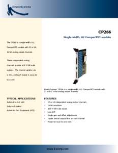 KineticSystems cPCI 16-Bit DAC Module Data Sheet - CP266