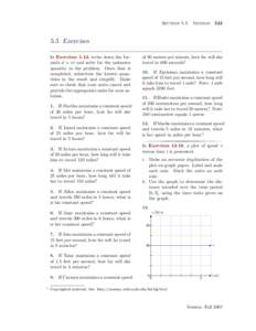 Section 5.5  Motion[removed]Exercises In Exercises 1-12, write down the formula d = vt and solve for the unknown