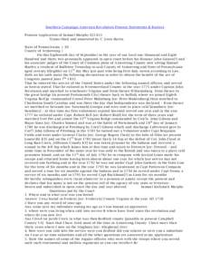 Southern Campaign American Revolution Pension Statements & Rosters Pension Application of Samuel Murphy S22413 Transcribed and annotated by C. Leon Harris State of Pennsylvania } SS County of Armstrong } On this Eighteen