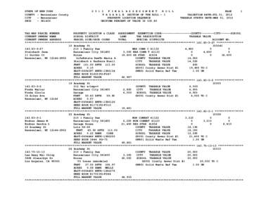 STATE OF COUNTY CITY SWIS -  NEW YORK