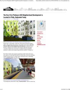 The Very First Platinum LEED Neighborhood Development is Located in Philly, Dedicated Today - Greener! - Curbed Philly