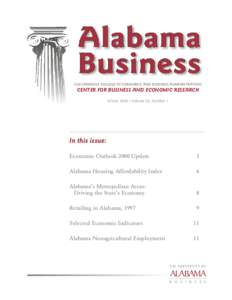 CULVERHOUSE COLLEGE OF COMMERCE AND BUSINESS ADMINISTRATION  CENTER FOR BUSINESS AND ECONOMIC RESEARCH Winter[removed]Volume 69, Number 1  In this issue: