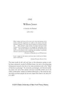 ONE  William James A Guide for the Perplexed  ‫ﱸﱷﱶ‬