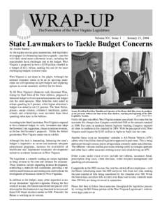 WRAP-UP The Newsletter of the West Virginia Legislature Volume XV, Issue 1  January 21, 2004