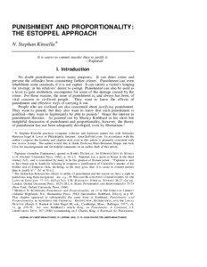 PUNISHMENT AND PROPORTIONALITY: THE ESTOPPEL APPROACH N. Stephan Kinsella*