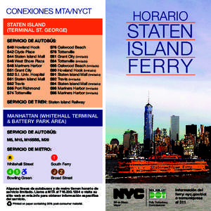 CONEXIONES MTA/NYCT STATEN ISLAND (TERMINAL ST. GEORGE) SERVICIO DE AUTOBÚS: S40 Howland Hook S42 Clyde Place