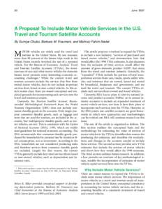 A Proposal To Include Motor Vehicle Services in the U.S. Travel and Tourism Satellite Accounts