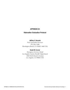 APPENDIX E2 Rebreather Evaluation Protocol Jeffrey E. Bozanic Next Generation Services P.O. Box 3448