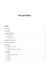 The jed Editor  Contents 1 Introduction  3