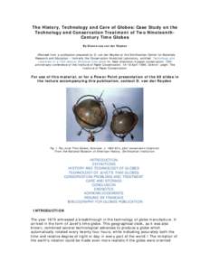 The History, Technology and Care of Globes: Case Study on the Technology and Conservation Treatment of Two Nineteenth-Century Time Globes