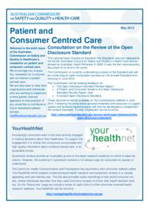 Patient Centred Care Newsletter Issue 6 May 2012