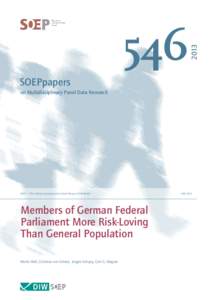 Members of German Federal Parliament More Risk-Loving Than General Population