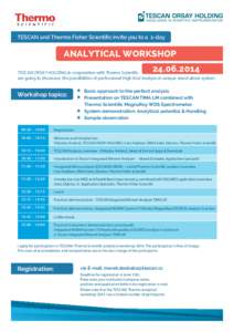 TESCAN and Thermo Fisher Scientific invite you to a 1-day  ANALYTICAL WORKSHOP