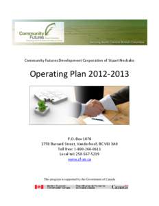 Community Futures Stuart Nechako BC Fiscal Year[removed]OPERATIONAL PLAN