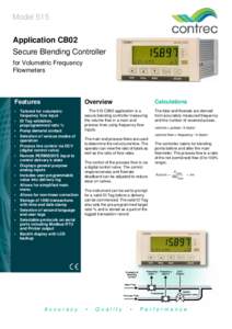 Model 515 Application CB02 Secure Blending Controller for Volumetric Frequency Flowmeters