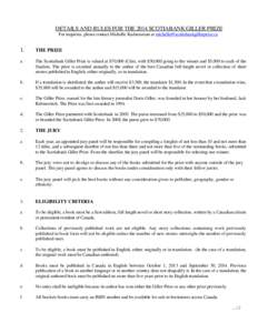 DETAILS AND RULES OF THE 2002 PRIZE