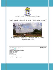 Microsoft Word - ESIA Report KPLC 132kV TL Kindaruma-Mwingi-Garissa