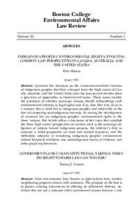 Boston College Environmental Affairs Law Review Volume 33  Number 1