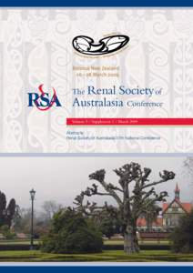 Renal Society of Australasia Conference The Volume 5 / Supplement 1 / March 2009 Abstracts