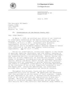 U.S. Department of Justice Civil Rights Division Assistant Attorney General 950 Pennsylvania Avenue, NW - RFK Washington, DC 20530