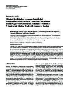 Hindawi Publishing Corporation Evidence-Based Complementary and Alternative Medicine Volume 2012, Article ID[removed], 10 pages doi:[removed][removed]Research Article