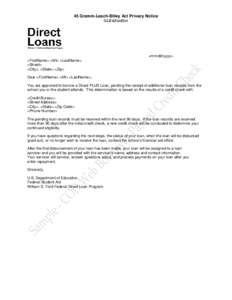 Office of Federal Student Aid / Law / Finance / United States / Student loans in the United States / National Student Loan Data System / Loans / PLUS Loan / Gramm–Leach–Bliley Act