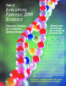 Part 2:  EVALUATING FORENSIC DNA EVIDENCE Essential Elements