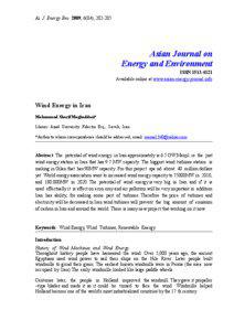 Wind power in Iran / Low-carbon economy / Energy policy / Wind farm / Renewable energy / Wind turbine / Energy development / Manjil and Rudbar Wind Farm / Energy / Technology / Wind power by country