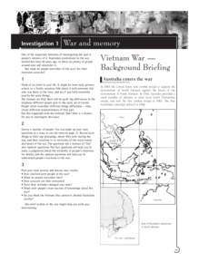 Home Fronts Text 66 to 84:Homefront TRB Vietnam[removed]:11 AM Page 69  Investigation 1 War and memory