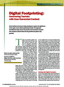 Use r - G e n e r ate d Co nte nt  Digital Footprinting: Uncovering Tourists with User-Generated Content