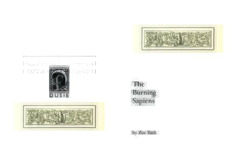 The Burning Sapiens by Zoe Tuck 