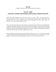 Title 29 of the United States Code / Fair Labor Standards Act / Internal Revenue Code / United States Code / United States Department of Labor / Government / Law / Politics / United States Department of Agriculture / Migrant and Seasonal Agricultural Workers Protection Act / Farm Labor Contractor Registration Act