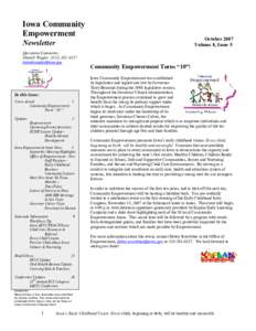 Iowa Community Empowerment October 2007 Volume 8, Issue 5
