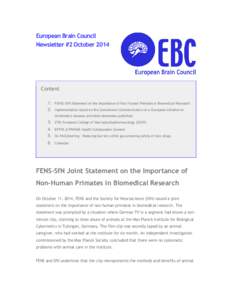 European Brain Council Newsletter #2 October 2014 Content 1.