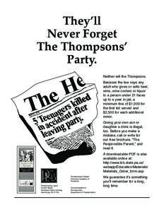 They’ll Never Forget The Thompsons’ Party.  e