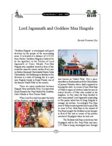 Orissa Review * June[removed]Lord Jagannath and Goddess Maa Hingula
