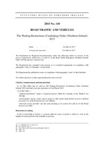 The Waiting Restrictions (Castlederg) Order (NI) 2015
