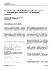 Genetic diversity analysis of switchgrass (Panicum virgatum L