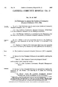 CANBERRA COMMUNITY HOSPITAL (NO. 2)  No. 31 of 1967 An Ordinance to amend the Canberra Community Hospital Ordinance[removed].