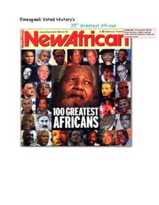 Emeagwali Voted History’s 35th Greatest African Comment: Emeagwali (third from bottom right) ranked 35th and the greatest African scientist ever.