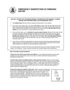 Emergency Disinfection of Drinking Water - English