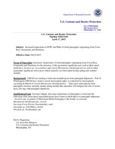 Microsoft Word - Pipeline_CBP_Agriculture_Pineapple_Inspections_042015.doc