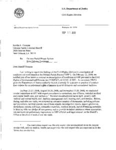 Orleans Parish Prison System -- Findings Letter