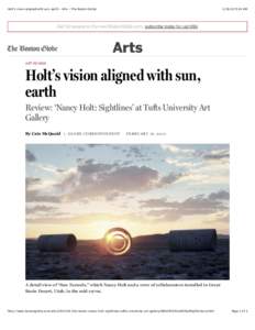 Art history / Nancy Holt / Robert Smithson / Spiral Jetty / Richard Serra / Camera lens / Land art / Visual arts / Contemporary art