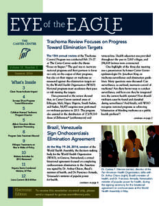 EYE of the EAGLE Trachoma Review Focuses on Progress Toward Elimination Targets Summer 2014